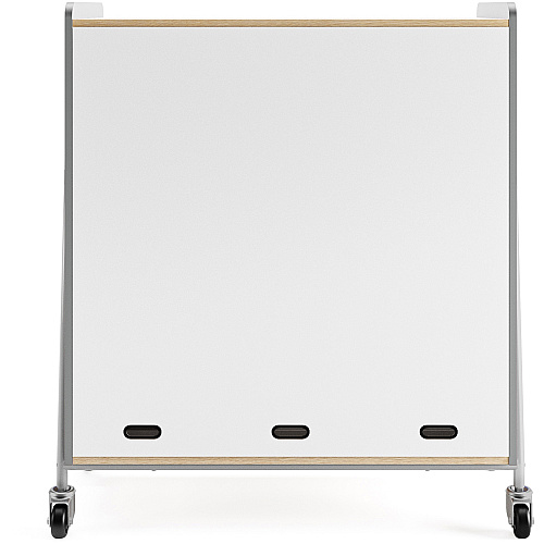 Safco Whiffle Typical Triple Rolling Storage Cart 330 lb Load Capacity - 4 Casters - 3" Caster Size - Laminate, Particleboard, Polyvinyl Chloride (PVC), Metal, Thermofused Laminate (TFL) - 43.25" Width x 19.75" Depth x 48" Height - Steel Frame - (3930GRY)