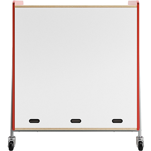 Safco Whiffle Typical Triple Rolling Storage Cart 330 lb Load Capacity - 4 Casters - 3" Caster Size - Laminate, Particleboard, Polyvinyl Chloride (PVC), Metal, Thermofused Laminate (TFL) - 43.25" Width x 19.75" Depth x 48" Height - Steel Frame - (3930RED)
