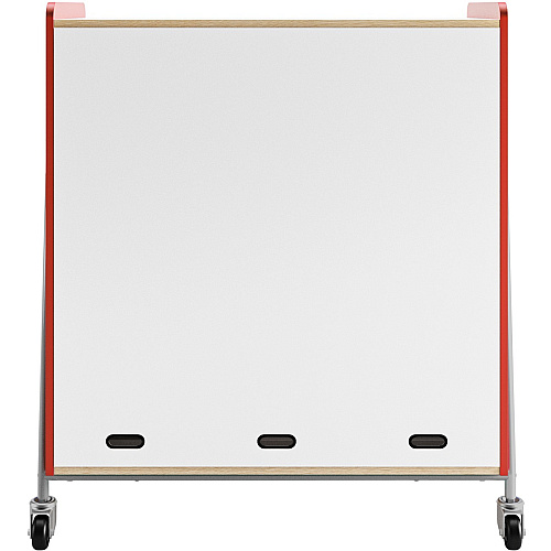 Safco Whiffle Typical Triple Rolling Storage Cart 330 lb Load Capacity - 4 Casters - 3" Caster Size - Laminate, Particleboard, Polyvinyl Chloride (PVC), Metal, Thermofused Laminate (TFL) - 43.25" Width x 19.75" Depth x 48" Height - Steel Frame - (3930RED)