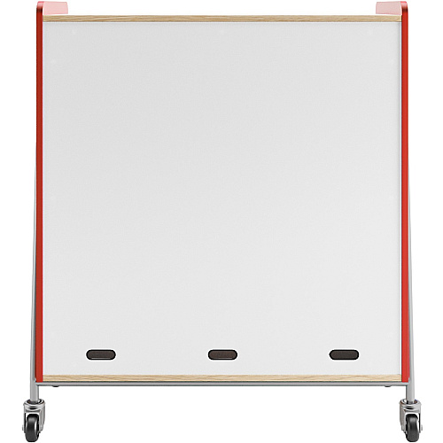 Safco Whiffle Typical Triple Rolling Storage Cart 12 Shelf - 540 lb Load Capacity - 4 Casters - 3" Caster Size - Laminate, Particleboard, Polyvinyl Chloride (PVC), Metal, Thermofused Laminate (TFL) - 43.25" Width x 19.75" Depth x 48" Height - St (3931RED)