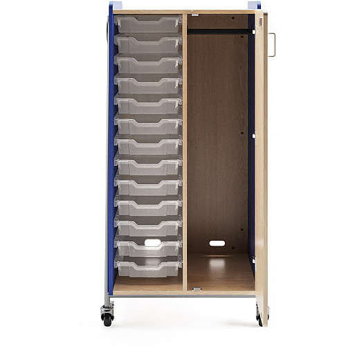 Safco Whiffle Typical Double Rolling Storage Cart 153 lb Load Capacity - 4 Casters - 3" Caster Size - Laminate, Particleboard, Polyvinyl Chloride (PVC), Metal, Thermofused Laminate (TFL), Steel - 30" Width x 19.75" Depth x 60" Height - Spectrum  (3928SBU)