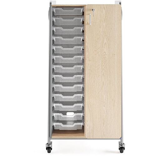Safco Whiffle Typical Double Rolling Storage Cart 153 lb Load Capacity - 4 Casters - 3" Caster Size - Laminate, Particleboard, Polyvinyl Chloride (PVC), Metal, Thermofused Laminate (TFL), Steel - 30" Width x 19.75" Depth x 60" Height - Gray - 1  (3928GRY)