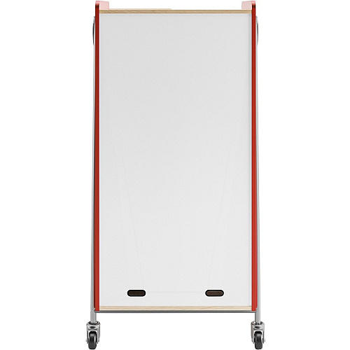 Safco Whiffle Typical Double Rolling Storage Cart 153 lb Load Capacity - 4 Casters - 3" Caster Size - Laminate, Particleboard, Polyvinyl Chloride (PVC), Metal, Thermofused Laminate (TFL), Steel - 30" Width x 19.75" Depth x 60" Height - Red - 1 C (3928RED)