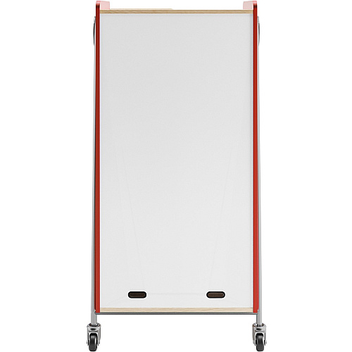 Safco Whiffle Typical Double Rolling Storage Cart 153 lb Load Capacity - 4 Casters - 3" Caster Size - Laminate, Particleboard, Polyvinyl Chloride (PVC), Metal, Thermofused Laminate (TFL), Steel - 30" Width x 19.75" Depth x 60" Height - Red - 1 C (3928RED)