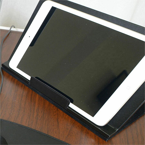 Dacasso Classic Leather Tablet Stand Velveteen, Top Grain Leather, Felt, Leather - Black - 1 Each (A1050)