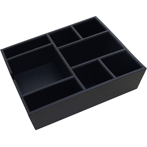 Dacasso Classic Leather Condiment Tray Durable - Black - Genuine Leather, Faux Leather, Leatherette, Velveteen - 1 Each (A1024)