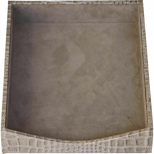 Protacini Breeze Beige Italian Patent Leather Front-Load Letter Tray Compartment Size : 9.25" x 12.25" - Desktop - Front Loading - Breeze Beige - Italian Leather, Velveteen, Suede - 1 Each (A6301)