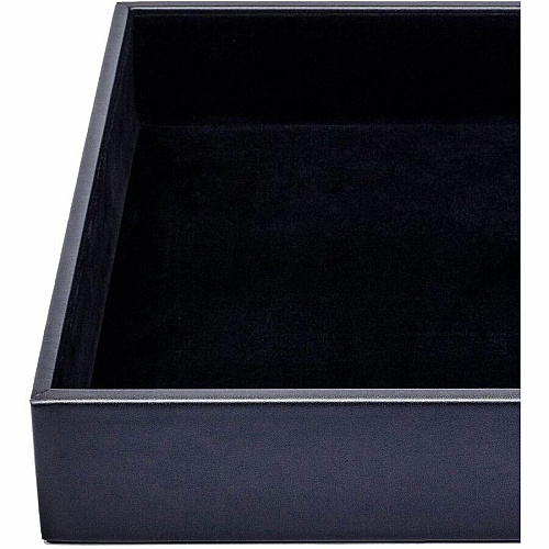 Dacasso Leatherette Conference Room Organizer 8 x Writing Pad - 3 Compartment(s) - Desktop - Black - Leatherette, Velveteen - 1 Each (A1340)