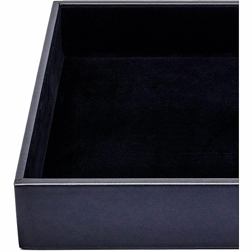 Dacasso Leatherette Conference Room Organizer 8 x Writing Pad - 3 Compartment(s) - Desktop - Black - Leatherette, Velveteen - 1 Each (A1340)