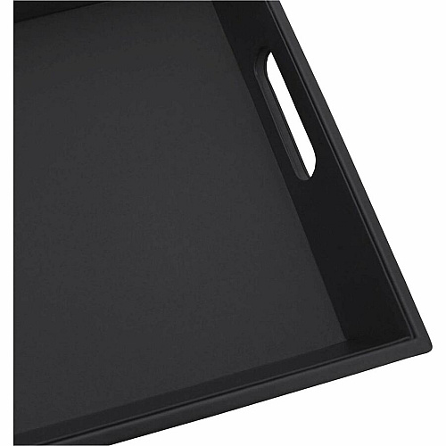 Dacasso Leather Serving Tray Serving - Black - Leather Body - 1 Each (A1033)