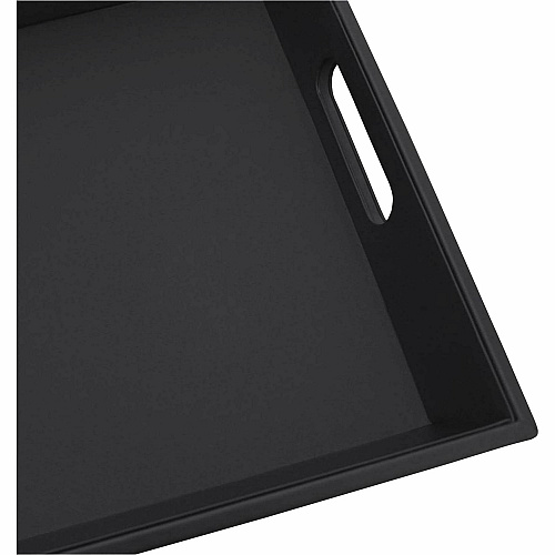 Dacasso Leather Serving Tray Serving - Black - Leather Body - 1 Each (A1033)