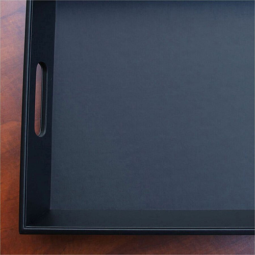 Dacasso Leather Serving Tray Serving - Black - Leather Body - 1 Each (A1033)
