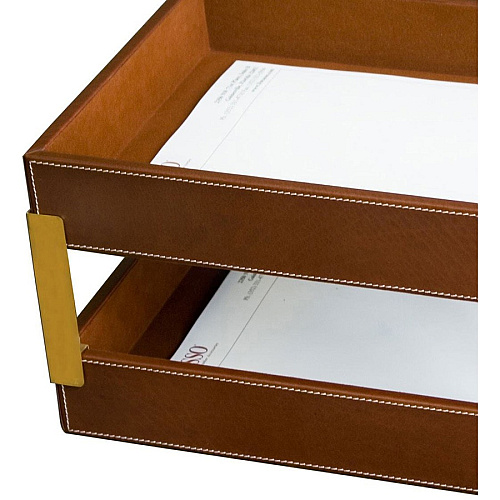 Dacasso Rustic Leather Memo Holder Desktop - Rustic Brown - Top Grain Leather, Velveteen - 1 Each (A3221)
