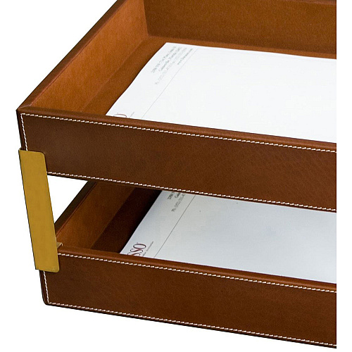 Dacasso Rustic Leather Memo Holder Desktop - Rustic Brown - Top Grain Leather, Velveteen - 1 Each (A3221)