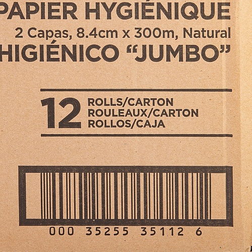 Genuine Joe&reg; Jumbo Jr. Toilet Paper, 2-Ply, 1000-ft. Roll, 12 Rolls 2 Ply - 3.30" Width x 1000 ft Length - 8.88" Roll Diameter - White - Fiber - 12 / Carton (GJO35100112)