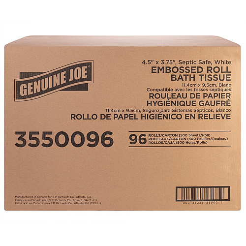 Genuine Joe&reg; 2-Ply Toilet Paper, 500 Sheets/Roll, 96 Rolls/Carton (GJO3550096)