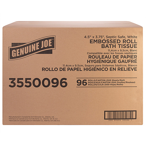 Genuine Joe&reg; 2-Ply Toilet Paper, 500 Sheets/Roll, 96 Rolls/Carton (GJO3550096)