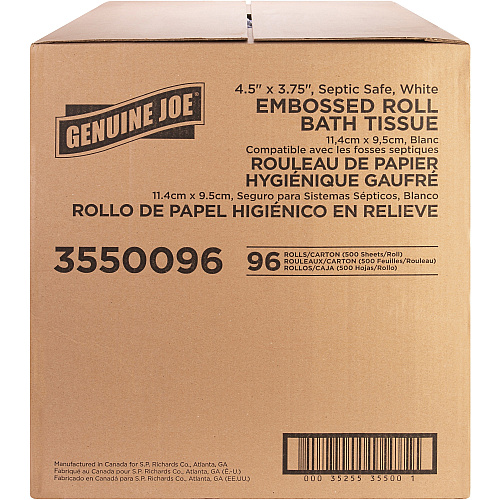 Genuine Joe&reg; 2-Ply Toilet Paper, 500 Sheets/Roll, 96 Rolls/Carton (GJO3550096)
