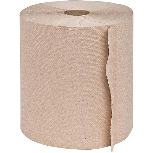 Genuine Joe Embossed Hardwound Roll Towels 7.88" Width x 600 ft Length - 2" Core - Embossed Design - Brown - 12 / Carton (GJO32500)