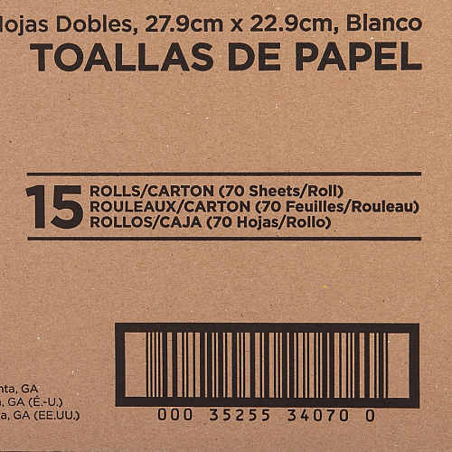 Genuine Joe 2-ply Paper Towel Rolls 2 Ply - 9" Width x 11" Length - 70 Sheets/Roll - White - Paper - 15 / Carton (GJO34070)