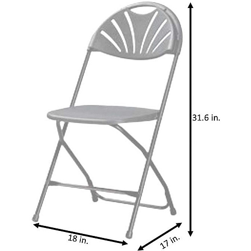 Dorel Zown Premium Fan Back Folding Chair Black Seat Color - Black Back Color - Polyethylene Back Material - Black Frame Color - Powder Coated Steel Frame Material - Four-legged Base - 8 / Carton (60542BLK8E)