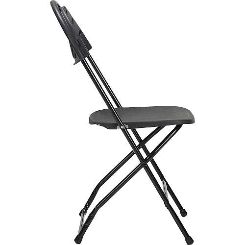 Dorel Zown Premium Fan Back Folding Chair Black Seat Color - Black Back Color - Polyethylene Back Material - Black Frame Color - Powder Coated Steel Frame Material - Four-legged Base - 8 / Carton (60542BLK8E)