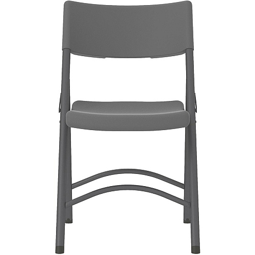 Cosco Zown Classic Commercial Resin Folding Chair Gray Seat Color - Gray Back Color - Gray Frame Color - Steel, High Density Resin, High-density Polyethylene (HDPE) Frame Material - Four-legged Base - 4 / Carton (60410SGY4E)