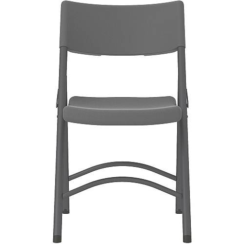 Cosco Zown Classic Commercial Resin Folding Chair Gray Seat Color - Gray Back Color - Gray Frame Color - Steel, High Density Resin, High-density Polyethylene (HDPE) Frame Material - Four-legged Base - 4 / Carton (60410SGY4E)