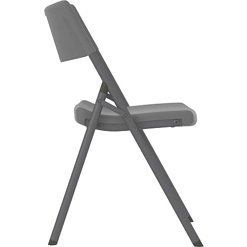 Cosco Zown Classic Commercial Resin Folding Chair Gray Seat Color - Gray Back Color - Gray Frame Color - Steel, High Density Resin, High-density Polyethylene (HDPE) Frame Material - Four-legged Base - 4 / Carton (60410SGY4E)