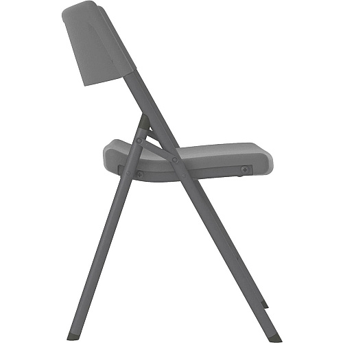 Cosco Zown Classic Commercial Resin Folding Chair Gray Seat Color - Gray Back Color - Gray Frame Color - Steel, High Density Resin, High-density Polyethylene (HDPE) Frame Material - Four-legged Base - 4 / Carton (60410SGY4E)