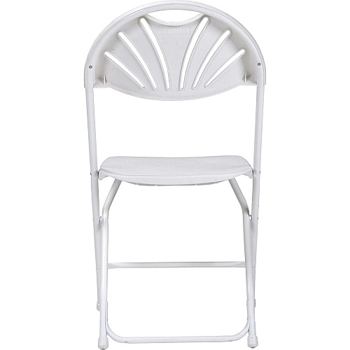 Dorel Zown Premium Fan Back Folding Chair White Seat Color - White Back Color - Polyethylene Back Material - White Frame Color - Powder Coated Steel Frame Material - Four-legged Base - 8 / Carton (60542WHT8E)