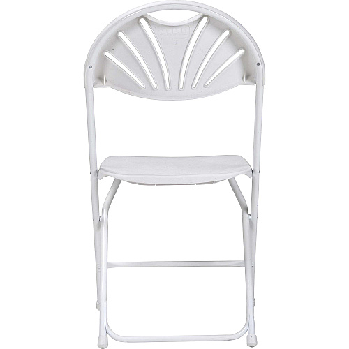 Dorel Zown Premium Fan Back Folding Chair White Seat Color - White Back Color - Polyethylene Back Material - White Frame Color - Powder Coated Steel Frame Material - Four-legged Base - 8 / Carton (60542WHT8E)