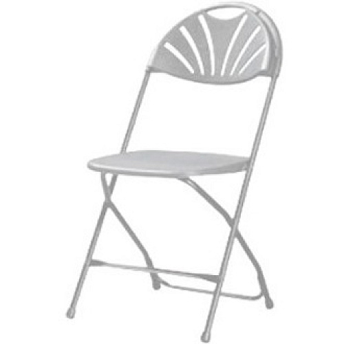Dorel Zown Premium Fan Back Folding Chair White Seat Color - White Back Color - Polyethylene Back Material - White Frame Color - Powder Coated Steel Frame Material - Four-legged Base - 8 / Carton (60542WHT8E)