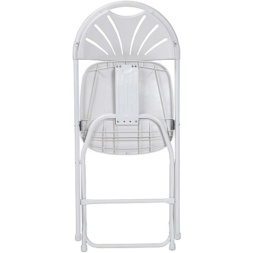 Dorel Zown Premium Fan Back Folding Chair White Seat Color - White Back Color - Polyethylene Back Material - White Frame Color - Powder Coated Steel Frame Material - Four-legged Base - 8 / Carton (60542WHT8E)