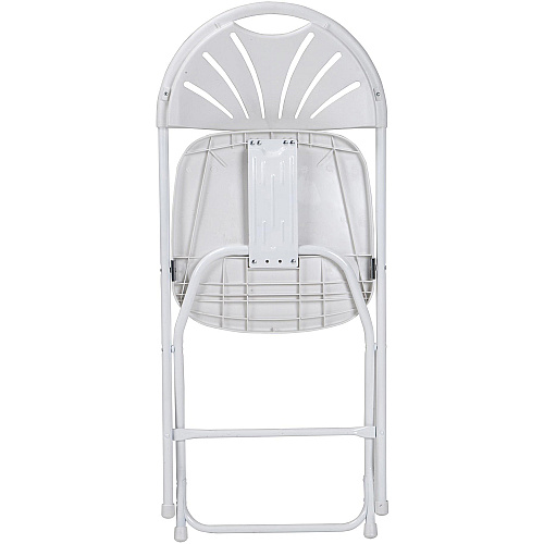 Dorel Zown Premium Fan Back Folding Chair White Seat Color - White Back Color - Polyethylene Back Material - White Frame Color - Powder Coated Steel Frame Material - Four-legged Base - 8 / Carton (60542WHT8E)