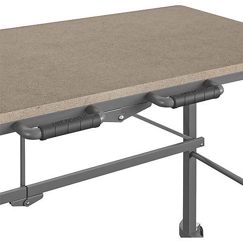 Cosco Smartfold Portable Work Desk Table Rectangle Top - Four Leg Base - 4 Legs - 350 lb Capacity - 51.40" Table Top Width x 26.50" Table Top Depth - 55.45" Height - Assembly Required - Brown - Steel - Medium Density Fiberboard (MDF) Top Mate (66720DKG1E)
