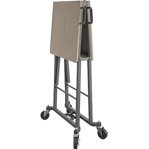 Cosco Smartfold Portable Work Desk Table Rectangle Top - Four Leg Base - 4 Legs - 350 lb Capacity - 51.40" Table Top Width x 26.50" Table Top Depth - 55.45" Height - Assembly Required - Brown - Steel - Medium Density Fiberboard (MDF) Top Mate (66720DKG1E)