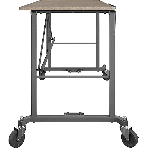 Cosco Smartfold Portable Work Desk Table Rectangle Top - Four Leg Base - 4 Legs - 350 lb Capacity - 51.40" Table Top Width x 26.50" Table Top Depth - 55.45" Height - Assembly Required - Brown - Steel - Medium Density Fiberboard (MDF) Top Mate (66720DKG1E)