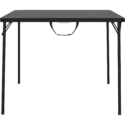 Cosco XL Fold-in-Half Card Table Four Leg Base - 4 Legs - 200 lb Capacity - 38.50" Table Top Width x 38.50" Table Top Depth - 29.50" Height - Black - 1 Each (14036BLK1E)