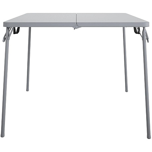 Cosco XL Fold-in-Half Card Table Four Leg Base - 4 Legs - 200 lb Capacity - 38.50" Table Top Width x 38.50" Table Top Depth - 29.50" Height - Gray - 1 Each (14036GRY1E)