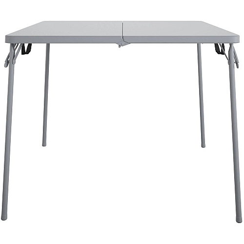 Cosco XL Fold-in-Half Card Table Four Leg Base - 4 Legs - 200 lb Capacity - 38.50" Table Top Width x 38.50" Table Top Depth - 29.50" Height - Gray - 1 Each (14036GRY1E)