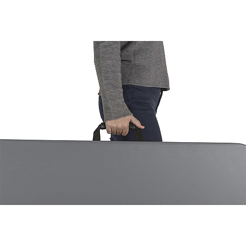 Dorel Zown Commercial Fold-in-Half Blow Mold Table For - Table TopRectangle Top - Four Leg Base - 4 Legs - 650 lb Capacity x 72" Table Top Width x 30" Table Top Depth - 29.25" Height - Gray - High-density Polyethylene (HDPE), Resin - 1 Each (60559SGY1E)