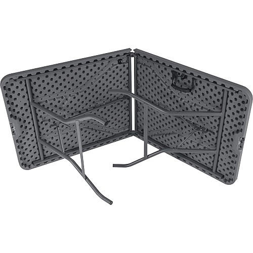 Dorel Zown Commercial Fold-in-Half Blow Mold Table For - Table TopRectangle Top - Four Leg Base - 4 Legs - 650 lb Capacity x 72" Table Top Width x 30" Table Top Depth - 29.25" Height - Gray - High-density Polyethylene (HDPE), Resin - 1 Each (60559SGY1E)
