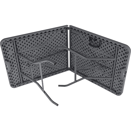 Dorel Zown Commercial Fold-in-Half Blow Mold Table For - Table TopRectangle Top - Four Leg Base - 4 Legs - 650 lb Capacity x 72" Table Top Width x 30" Table Top Depth - 29.25" Height - Gray - High-density Polyethylene (HDPE), Resin - 1 Each (60559SGY1E)