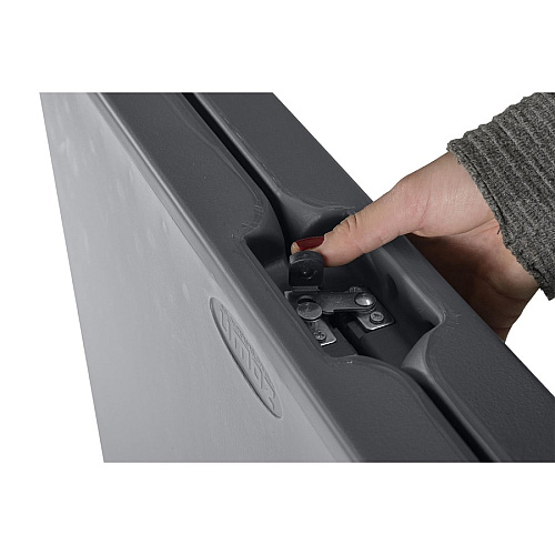Dorel Zown Commercial Fold-in-Half Blow Mold Table For - Table TopRectangle Top - Four Leg Base - 4 Legs - 650 lb Capacity x 72" Table Top Width x 30" Table Top Depth - 29.25" Height - Gray - High-density Polyethylene (HDPE), Resin - 1 Each (60559SGY1E)