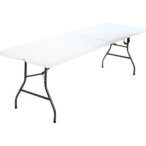 Cosco Fold-in-Half Blow Molded Table Rectangle Top - Four Leg Base - 4 Legs - 300 lb Capacity - 30" Table Top Width x 96" Table Top Depth - 29.25" Height - White - 1 Each (14778WSL1X)