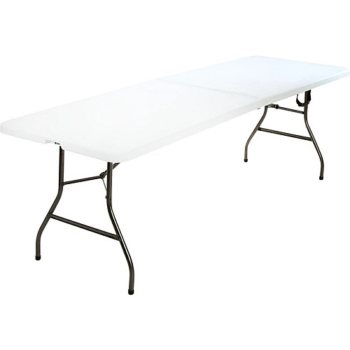 Cosco Fold-in-Half Blow Molded Table Rectangle Top - Four Leg Base - 4 Legs - 300 lb Capacity - 30" Table Top Width x 96" Table Top Depth - 29.25" Height - White - 1 Each (14778WSL1X)