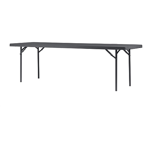 Dorel ZOWN 96" Commercial Blow Mold Folding Table 4 Legs - 1000 lb Capacity x 96" Table Top Width x 30" Table Top Depth - 29.30" Height - Gray - High-density Polyethylene (HDPE), Resin - 1 Each (60528SGY1E)