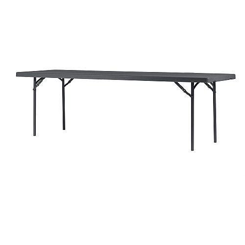 Dorel ZOWN 96" Commercial Blow Mold Folding Table 4 Legs - 1000 lb Capacity x 96" Table Top Width x 30" Table Top Depth - 29.30" Height - Gray - High-density Polyethylene (HDPE), Resin - 1 Each (60528SGY1E)