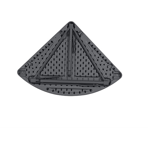 Dorel Zown Classic 24" Corner Blow Mold Fold Table Half Moon Top - 3 Legs - 200 lb Capacity - 29.50" Table Top Width x 29.20" Table Top Depth - 29.50" Height - Gray - High-density Polyethylene (HDPE), Resin - 2 / Carton (60523SGY2E)